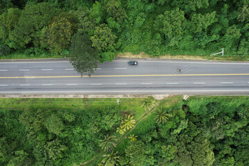 Wall Mural - Highway road above top view