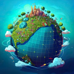 The online network is surrounding the Earth