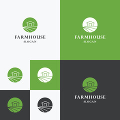 Wall Mural - Farm house logo icon flat design template 