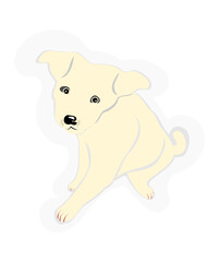 Funny cute dog cartoon illustration