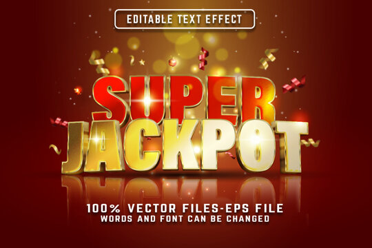 super jackpot text effect with golden style premium vectors