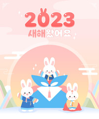 Sticker - 2023 Gyemyo Year New Year's Rabbit Character Illustration
