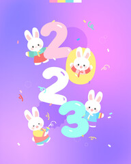 Sticker - 2023 Gyemyo Year New Year's Rabbit Character Illustration
