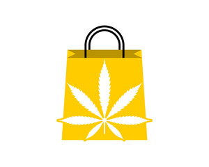 Wall Mural - Paper bag with weed inside