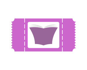 Wall Mural - Ticket shape with book inside