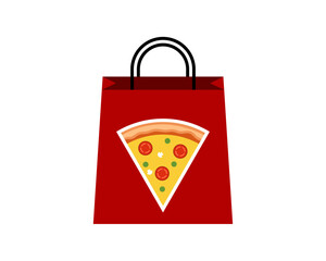 Wall Mural - Paper bag with pizza inside