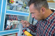electrician near the low-voltage cabinet