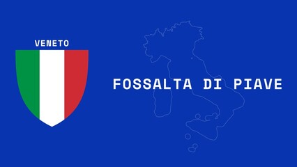 Fossalta di Piave: Illustration mit dem Ortsnamen der italienischen Stadt Fossalta di Piave in der Region Veneto