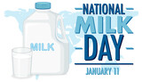 Fototapeta Panele - National Milk Day Banner Design