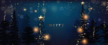 Happy Holidays, Season's Greetings And New Year Vector Template With Christmas Element Decoration