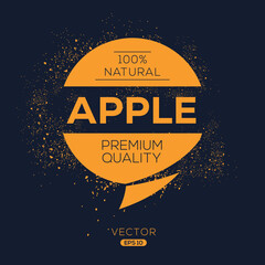 Wall Mural - Creative (Apple), Apple label, vector illustration.