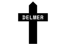 Delmer: Illustration Eines Schwarzen Kreuzes Mit Dem Vornamen Delmer
