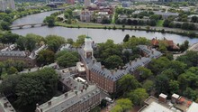 Magnificent Aerial Image Near Harvard University In The City Of Cambridge, Massachusetts.