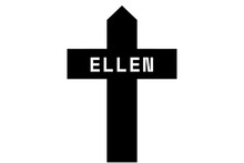 Ellen: Illustration Eines Schwarzen Kreuzes Mit Dem Vornamen Ellen