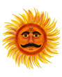 sun face illustration, digital artwork of suryadev face- the solar deity in Hinduism 