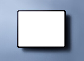 Wall Mural - Tablet computer with blank screen isolated on color background