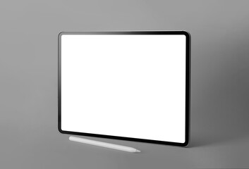 Sticker - Tablet computer with blank screen isolated on color background