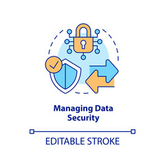 Wall Mural - managing data security concept icon. information governance encryption. cybersecurity abstract idea 