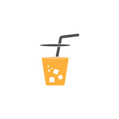 Sticker - Glass of juice with a straw isolated on the white background.