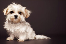 Picture Of Cute Maltese Dog Puppy In Studio Setting