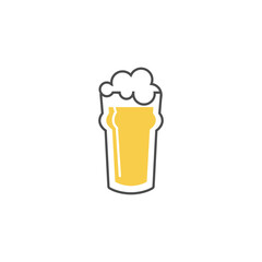 Sticker - Glass of beer with barley isolated on the white background.