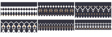 Set Of Six Style Decorative Seamless Border Patterns In Soft, Elegance Colors. Eps 10