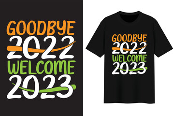 Wall Mural - Happy New Year 2023. t shirt design concept