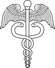 Sticker - Caduceus Medical Doctor Symbol