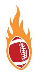Wall Mural - american football ball in burning fire flame rugby ball vector image car sticker motorcycle decal an
