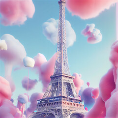 Wall Mural - Cotton candy Paris