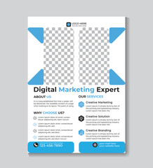 Corporate digital marketing flyer template design