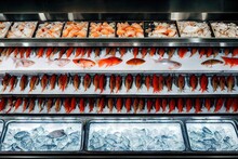 Fish Market Stall With Huge Range Of Delicious Seafood