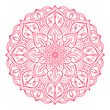 Ornate round pattern. Line mandala. Calm symbol