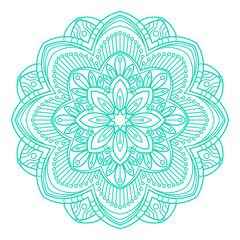 Wall Mural - Mandala coloring book page. Round decorative ornament