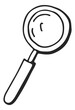 Magnifying glass icon. Hand drawn search symbol
