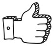 Like doodle icon. Thumb up. Approve symbol