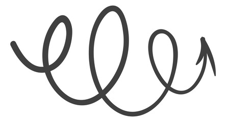 Wall Mural - curly arrow. twisted rotating motion doodle symbol