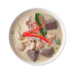 Wall Mural - thaifood spicy chicken curry in coconut milk on transparent png