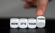 © Fokussiert - Dice form the expression 'now it's your turn'.