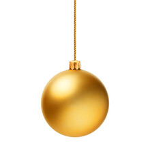Christmas Ball With Ribbon And A Bow, Isolated On Transparent Png.