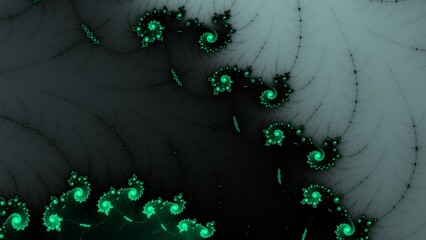 Wall Mural - fractal in green black