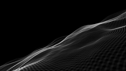 Wall Mural - abstract slow mo digital waving lines fx background/ 4k animation of an abstract slow motion backgro