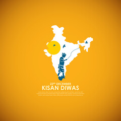 Vector illustration for India Kisan Diwas means Farmer Day