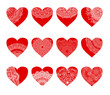 Collection of hearts, love hearts with mandala design, illustrations, icons, vector for web, valentine’s day