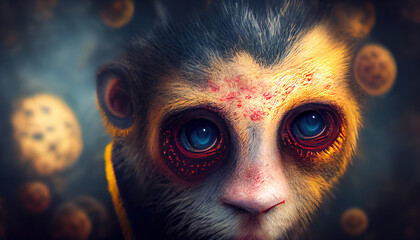 Sticker - Monkey, generative ai illustration