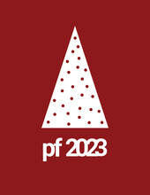 PF 2022. Pour féliciter 2023. New year 2023 greetings card. Christmas 2023 greetings minimalist card typography.