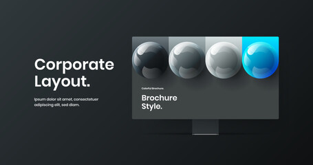 Colorful computer monitor mockup web banner concept. Amazing website screen design vector layout.