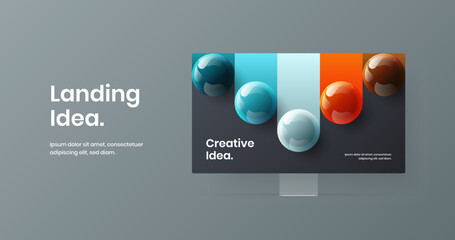 Wall Mural - clean desktop mockup banner template. abstract web project vector design concept.
