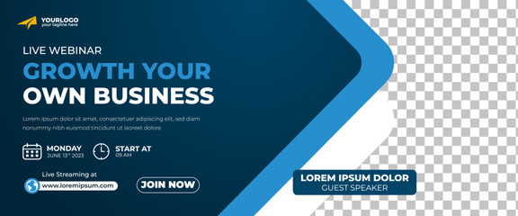 Wall Mural - Business webinar horizontal banner template design