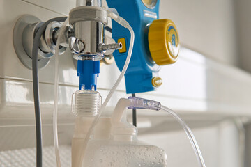 hospital oxygen equipment close up.